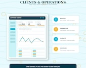An illustration of a dashboard with a "Command Center" displaying revenue, open jobs, and profit, next to four numbered steps: Routes, Chemicals, Clients, and Invoices.