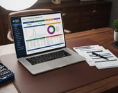 Appliance Repair Business Spreadsheet | Job Tracker, Parts Inventory, Client CRM, Estimate, Invoice, Profit Dashboard shown in an AI-generated listing photo