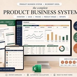 Product Business Spreadsheet, Inventory & Sales Tracker, Pricing Calculator, Small Business Management System, Printable Forms