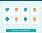 Eight green and orange boxes list included digital items: XLSX Blank, XLSX Sample, PDF A4 Forms, PDF Letter Forms, PDF Readme, TXT Messages, Video Tutorial, and PDF License.