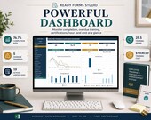 A laptop shows an Excel dashboard with various data points like "76.7% Completion Rate" and "25.5 Training Hours," surrounded by icons representing these metrics.
