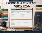 A monitor shows a "Scope of Work" form, with a tablet displaying the same form, and a dark blue binder labeled "Client Workflow."