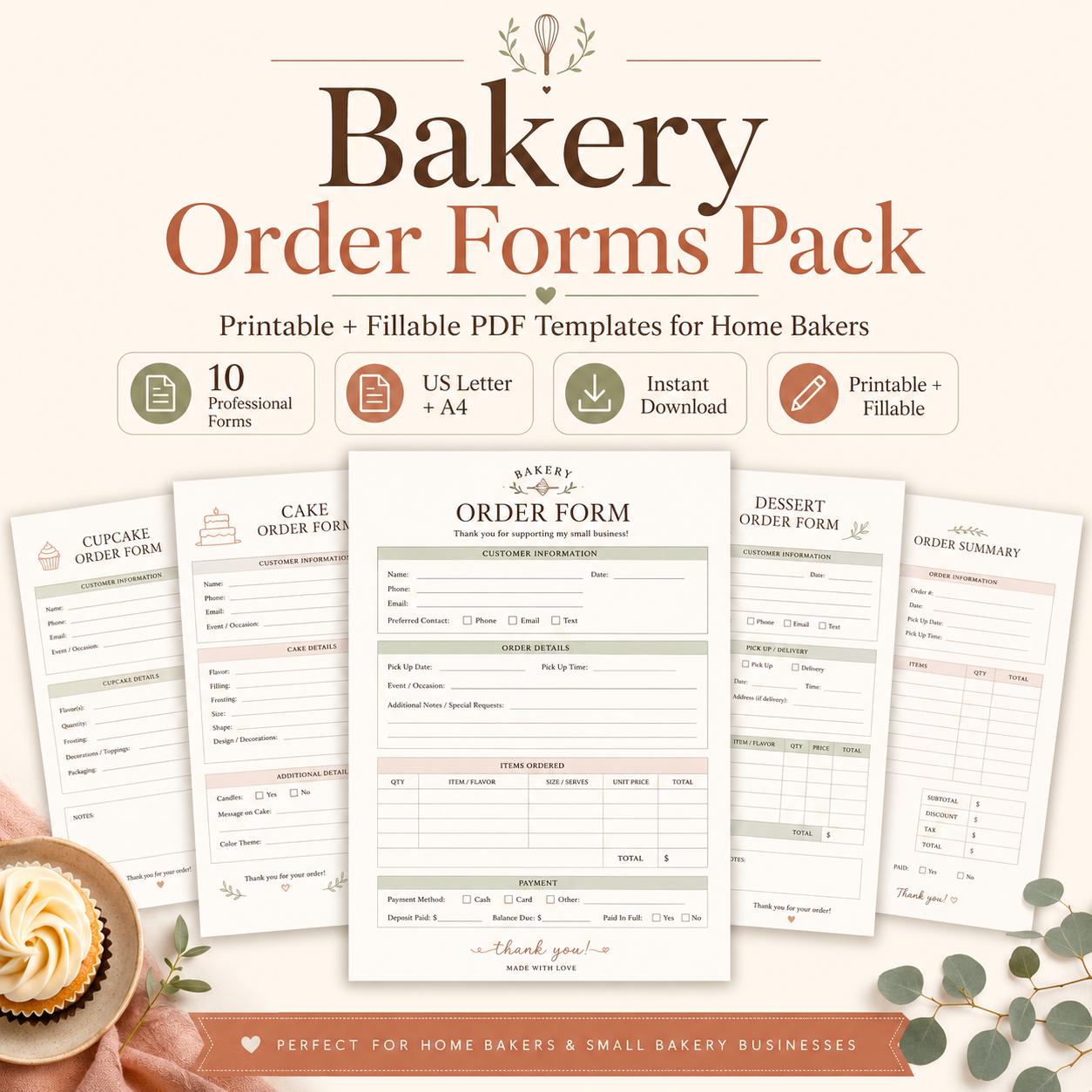 Bakery Order Form & Cake Order Form Template - bakery order form image 1