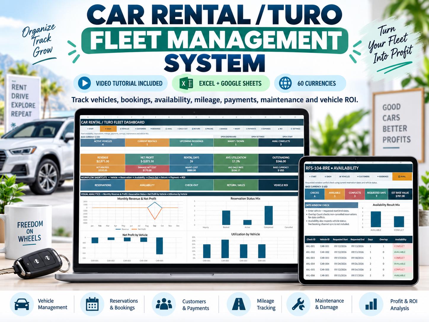 Car Rental Fleet Spreadsheet - car rental image 1