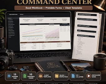 Commandocentrum voor fotografiebedrijven | CRM, boekingsbeheer, facturering, winstdashboard, klantenbeheer, compatibel met Google Sheets