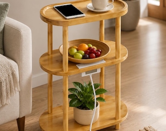 Side Table | Bamboo Side Table | Natural Side Table | Nightstand | End Table | 3-Tier Side Table