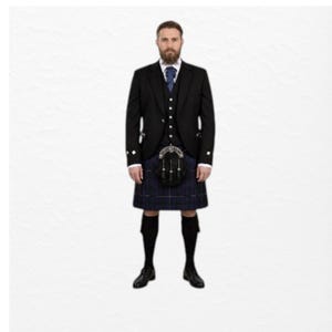 Black Wool Argyll Kilt Jacket with Vest – Formal Scottish Wedding Attire