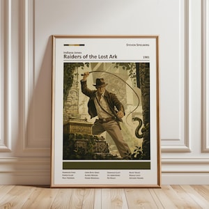 Poster zu „Jäger des verlorenen Schatzes“, Indiana Jones Abenteuer-Kunst, Retro-Filmdruck (1981)