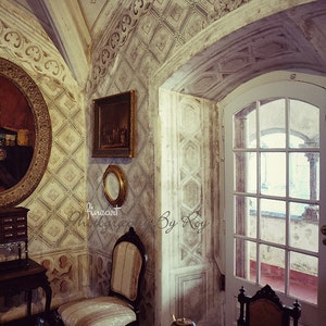 Inside Pena National Palace in Sintra, Portugal. Original Fine Art Street Photography. Carlos I of Portugal