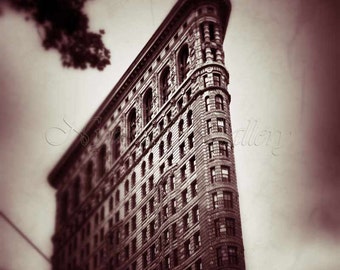 FlatIron Building Photo. NYC Classic/Vintage original photograph. Sepia -flat iron Manhattan architecture