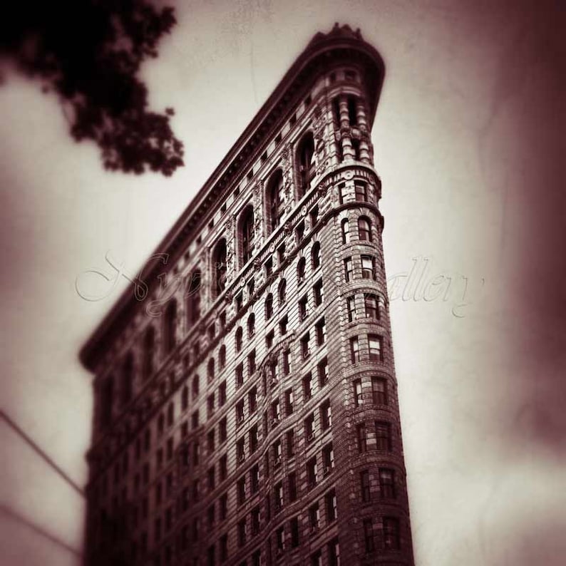 FlatIron Building Photo. NYC Classic/Vintage original photograph. Sepia flat iron Manhattan architecture image 1