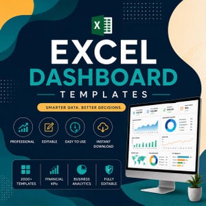 Excel Dashboard Templates | 2000+ Business Analytics, Financial KPIs (Digital Download)