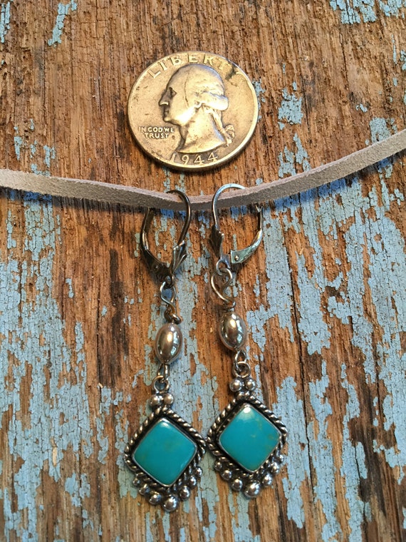 925 Sterling Silver & Turquoise Dangles