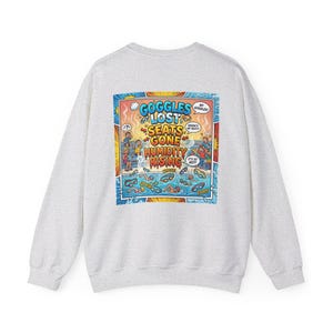Surf Sweatshirt, Retro Comic Print, Colorful Coastal Style (S-5XL) image 5
