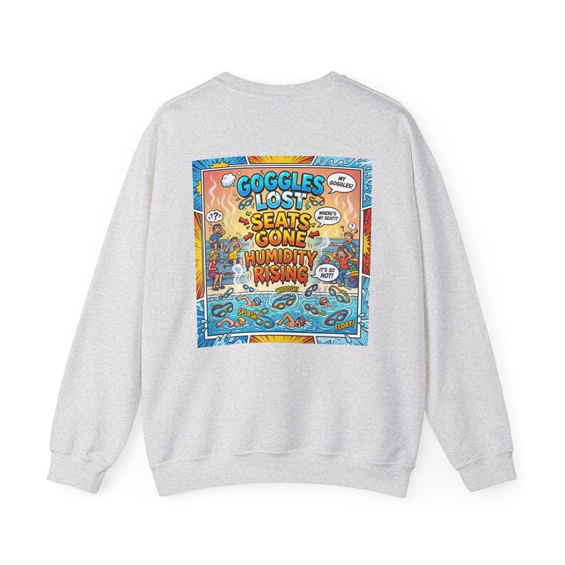 Surf Sweatshirt, Retro Comic Print, Colorful Coastal Style (S-5XL) image 8