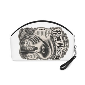 Morbid & Glow Apothecary Makeup Bag: Skull Rose Design, PU Leather Travel Case image 2