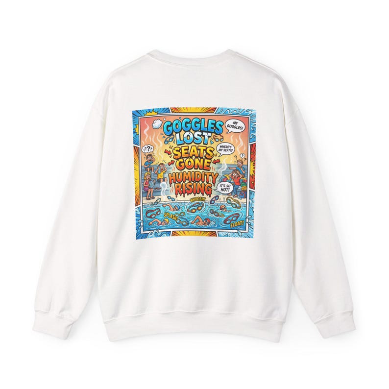 Surf Sweatshirt, Retro Comic Print, Colorful Coastal Style (S-5XL) image 2