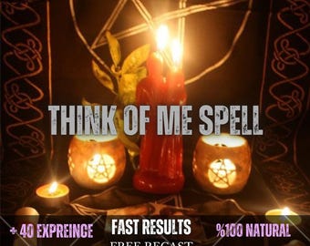 Think of Me Spell – Personalized Love & Connection Ritual, Romantic Thoughts Manifestation Emotional Bond Reconnection  Communication Energy