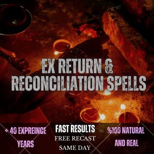 Może przedstawiać: Ciemna, słabo oświetlona scena z małymi, świecącymi lampkami oliwnymi ustawionymi na ziemi. Tekst brzmi: EX RETURN & RECONCILIATION SPELLS, + 40 EXPREINCE YEARS, FAST RESULTS, FREE RECAST, SAME DAY, %100 NATURAL AND REAL.