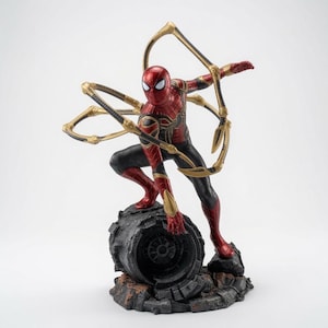 Figurka Iron Spider-Man Hot Toys Style – kolekcjonerska figurka Marvel Avengers ze złotymi mechanicznymi ramionami