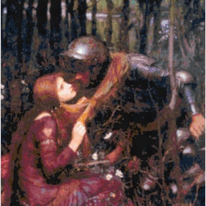 John William Waterhouse La Belle Dame Sans Merci Counted Cross Stitch Pattern Chart PDF Download by Stitching Addiction