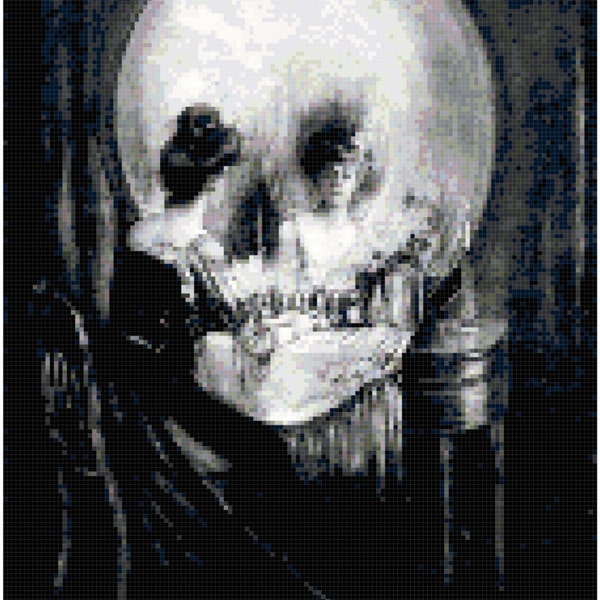 Charles Allan Gilbert All is Vanity Vanitas Skull Painting Counted Cross Stitch Pattern Chart PDF Download by Stitching Addiction