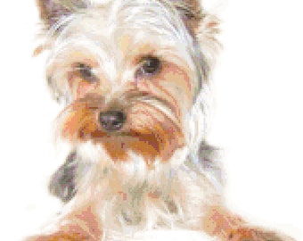 Yorkie Yorkshire Terrier Counted Cross Stitch Pattern Chart PDF Download by Stitching Addiction