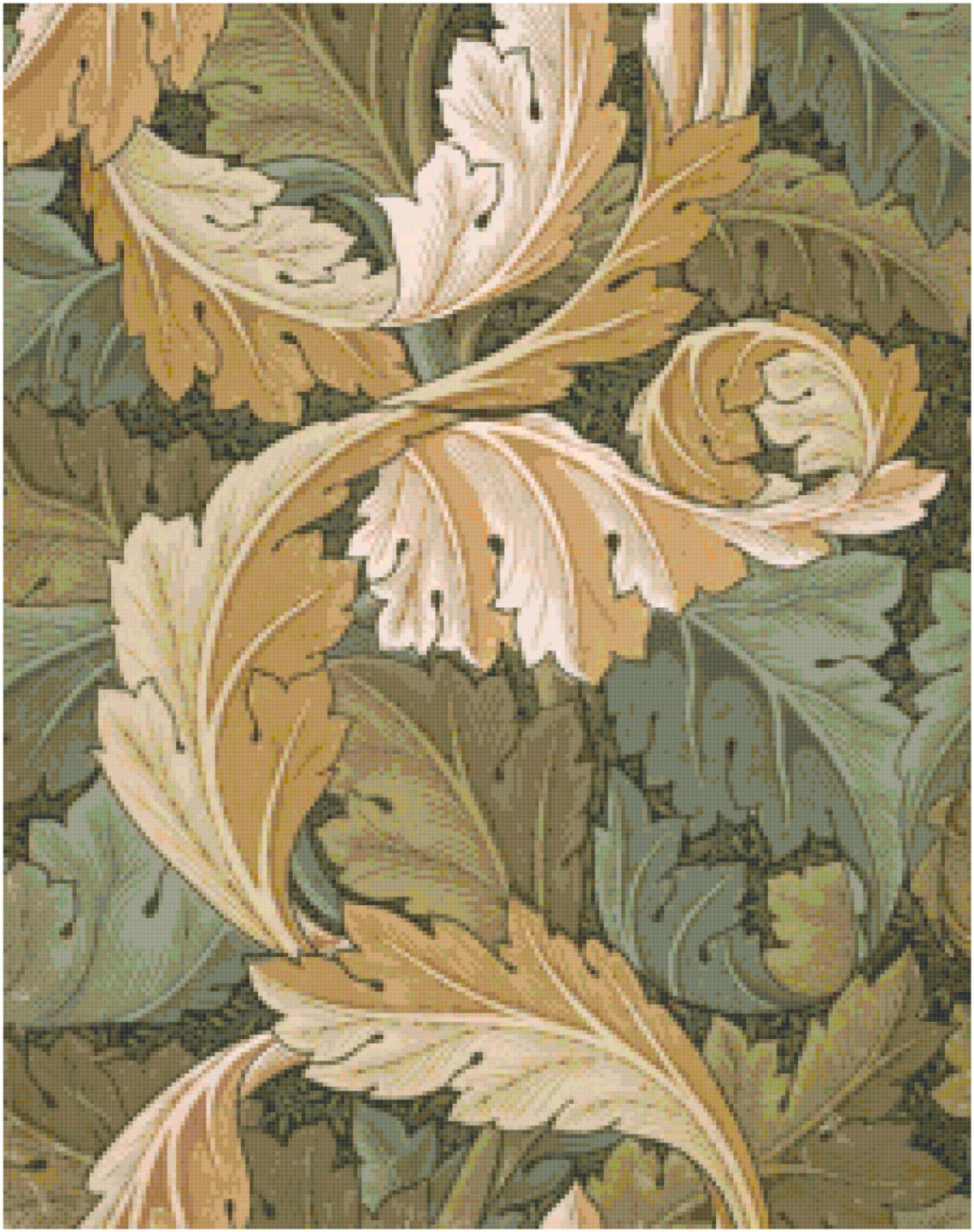 William Morris Acanthus Leaves Wallpaper Design Counted Cross Stitch ...
