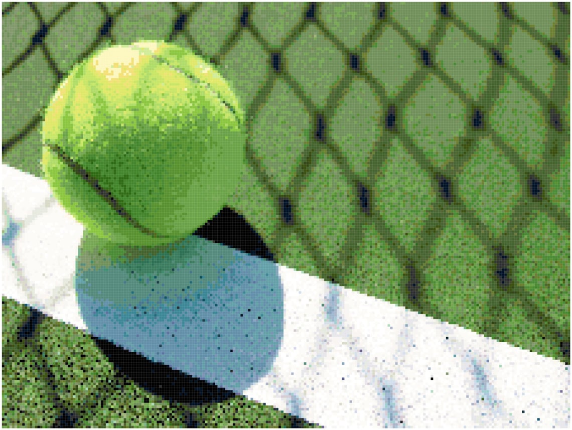 Tennis Ball Counted Cross Stitch Pattern Chart PDF Download by