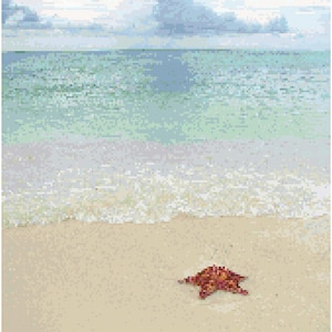 Seestern am Strand Kreuzstich Anleitung PDF Download by Stitching Addiction