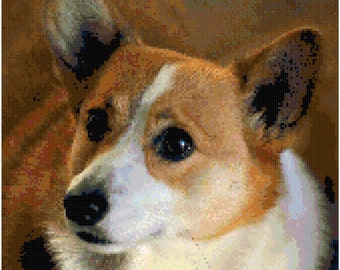 Welsh Corgi Counted Cross Stitch Pattern Chart PDF Download by Stitching Addiction