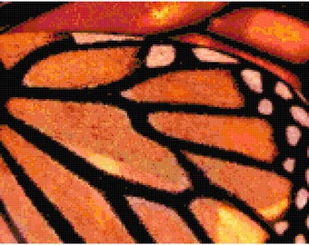 Monarch Butterfly Wings Counted Cross Stitch Pattern Chart PDF Download by Stitching Addiction