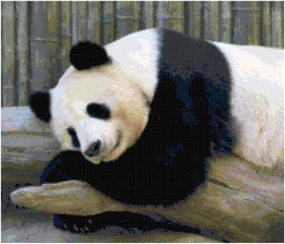 Panda Counted Cross Stitch Pattern Chart PDF Download by Stitching Addiction