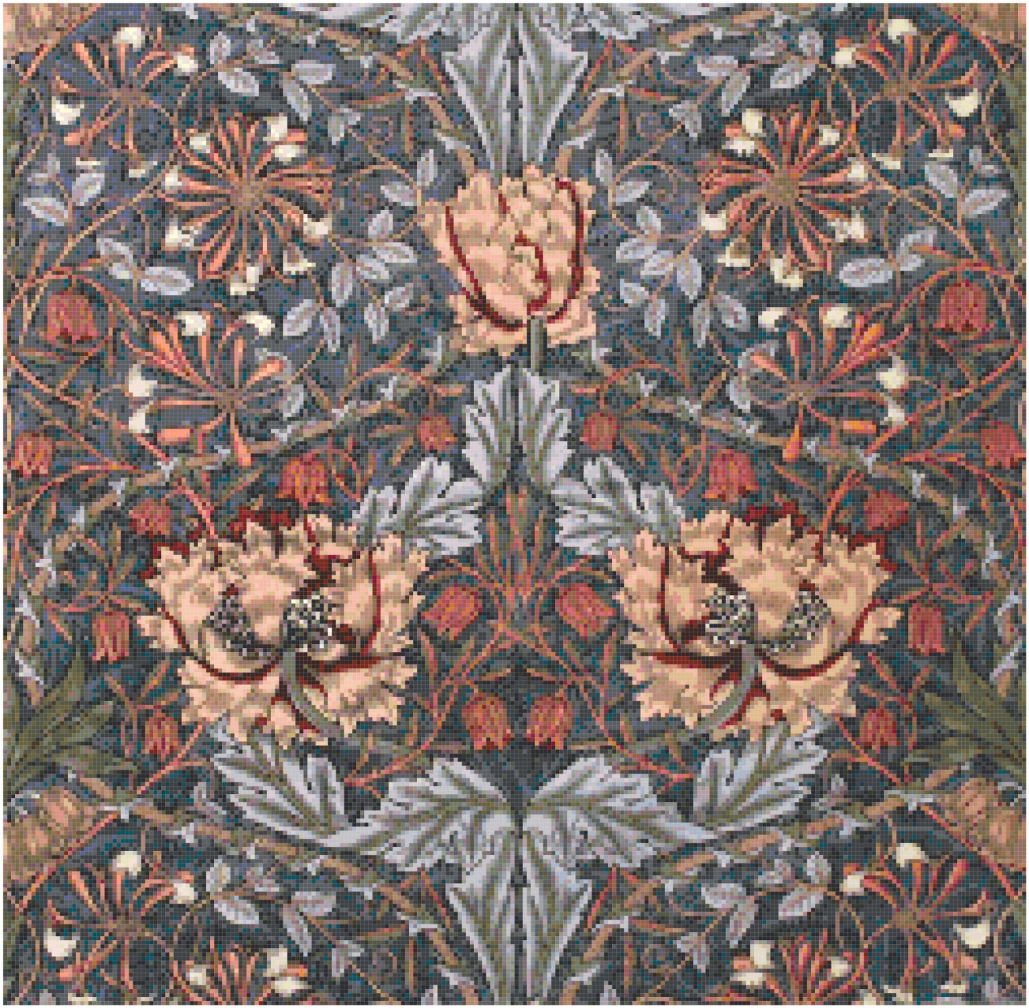 William Morris Honeysuckle Wallpaper Design Counted Cross - Etsy UK