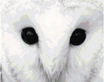 White Barn Owl Counted Cross Stitch Pattern Chart PDF Download by Stitching Addiction