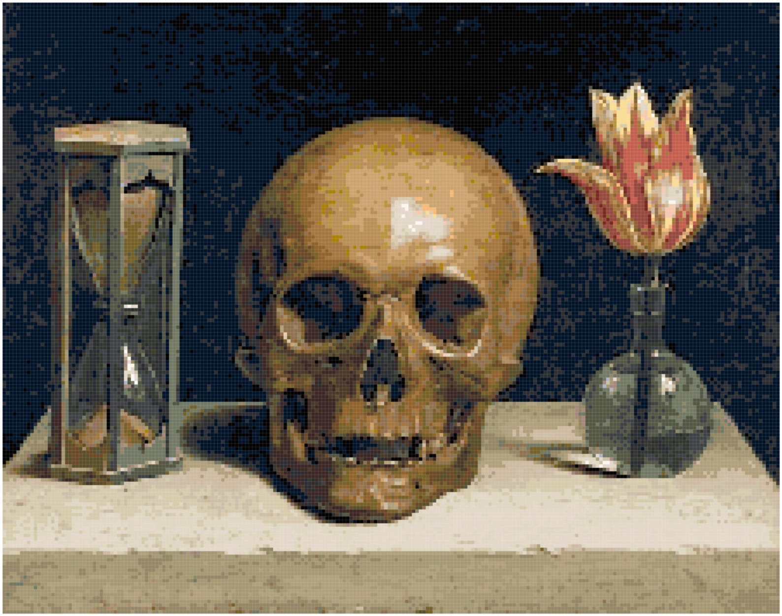 Philippe de Champaigne Vanitas Skull Painting Counted Cross Etsy