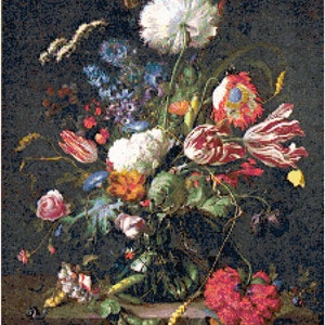 Jan Davidsz de Heem Jarrón de flores Gráfico de patrones de punto de cruz contado PDF Descargar por Stitching Addiction
