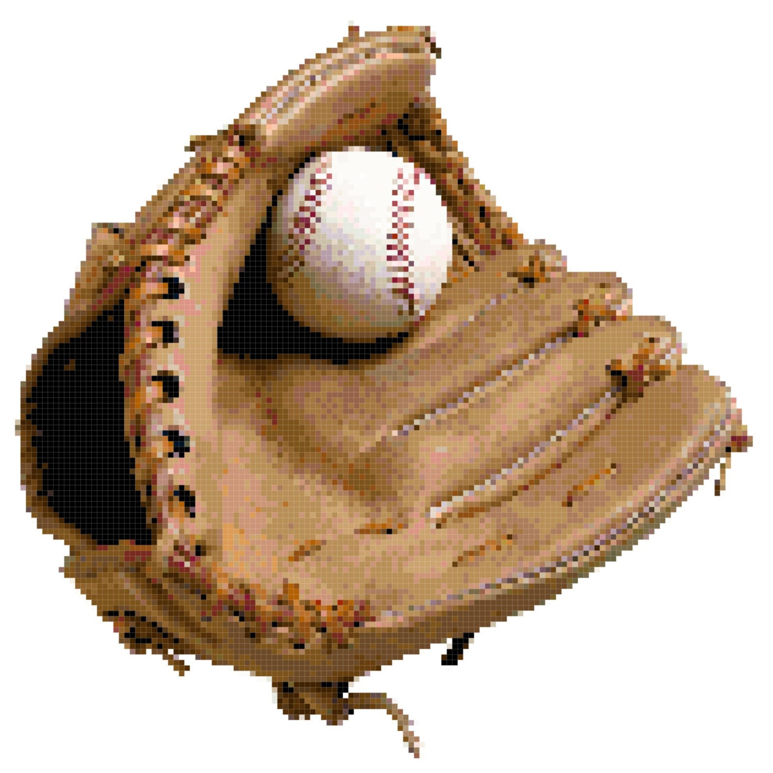 Baseball Glove Counted Cross Stitch Pattern Chart PDF Download by