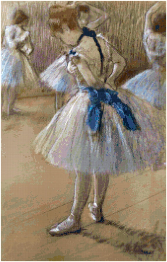 エドガー・ドガの踊り子の習作 クロスステッチのパターンチャート PDF