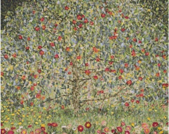 Gustav Klimt Apfelbaum Apple Tree Counted Cross Stitch Pattern Chart PDF Download by Stitching Addiction