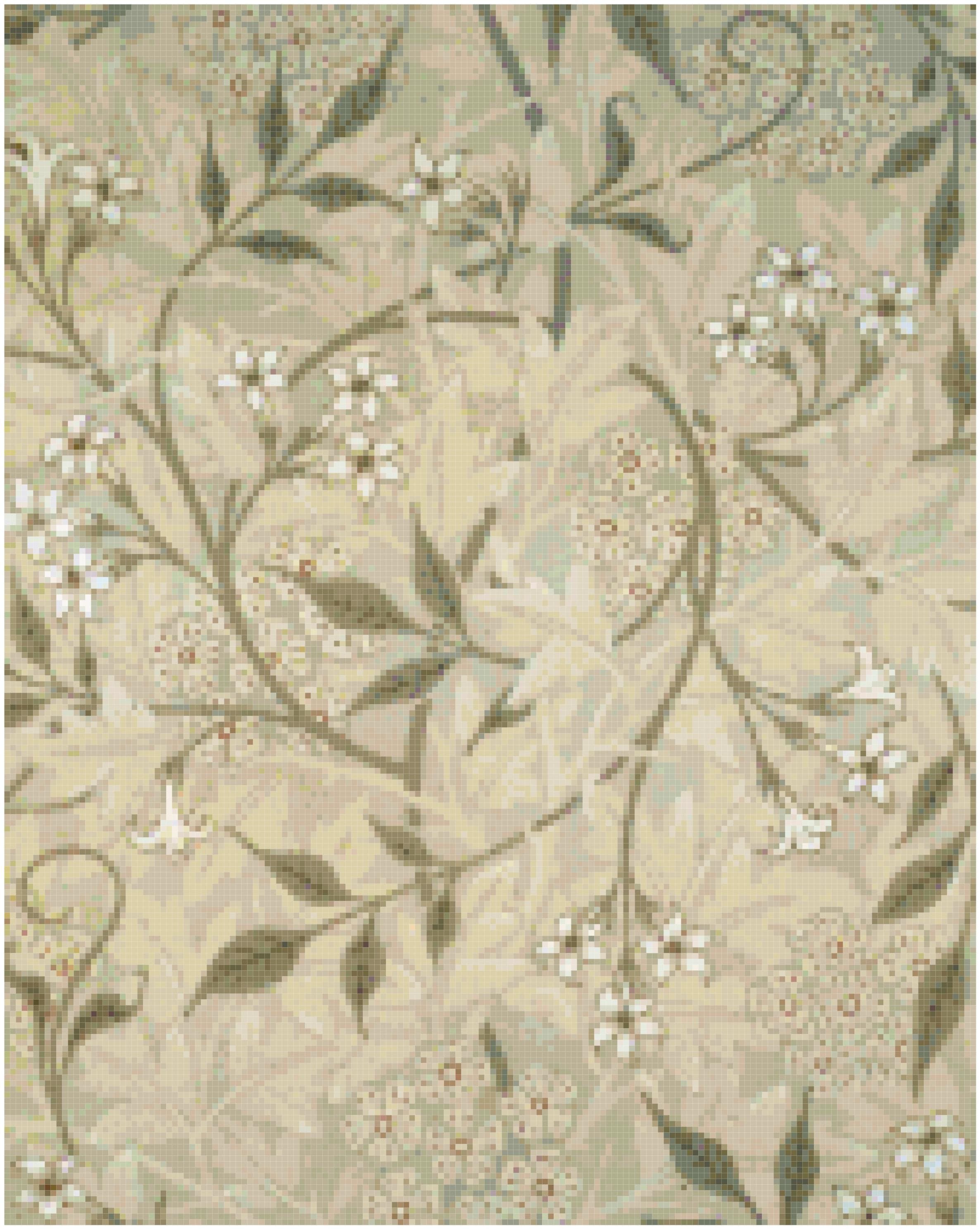 William Morris Jasmine Floral Wallpaper Design Counted Cross Etsy Canada