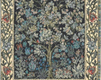 William Morris Tree of Life Counted Cross Stitch Pattern Chart PDF Download by Stitching Addiction