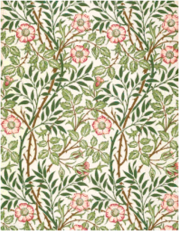 William Morris Sweetbriar Wallpaper Design Counted Cross Etsy William Morris Sweetbriar Wallpaper Design Counted Cross Etsy