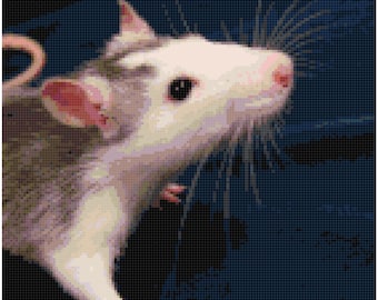 Pet Rat Mouse Counted Cross Stitch Pattern Chart PDF Download by Stitching Addiction