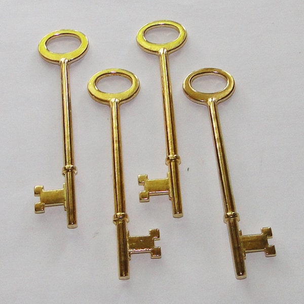 Gold Skeleton Keys, 4 pcs