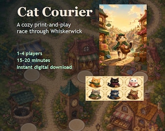 Cat Courier: Second Edition | Print-and-Play Board Game | 1–4 Players | 15–20 Minutes