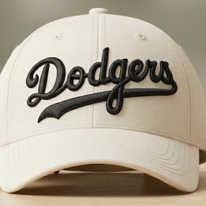 Dodgers 3D Puff Embroidery Design | Raised Foam Cap Logo | Digital Machine Embroidery File