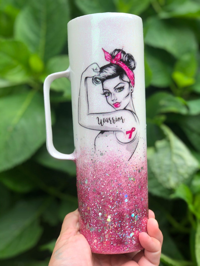 Breast Cancer Tumbler // Rosie the riveter tumbler