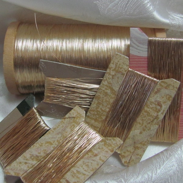 Fine Gold Real Metal Thread - Antique French Early Century - 10 or 25 yards per - more available!!