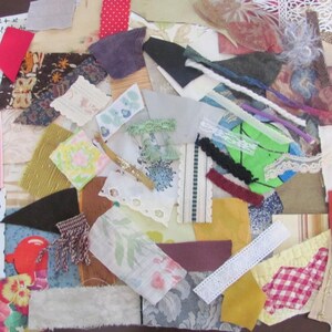 Conjunto de retalhos de tecido e papel para kit de diário de ponto lento - Mais de 70 retalhos antigos e vintage, colagem mista